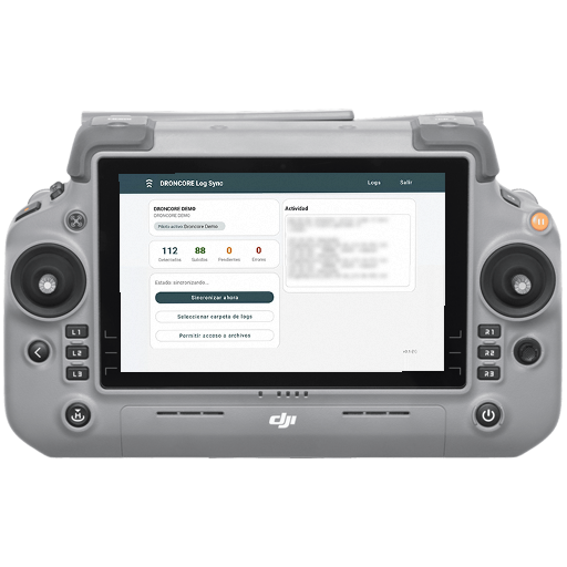 DRONCORE Log Sync procesando logs de vuelo