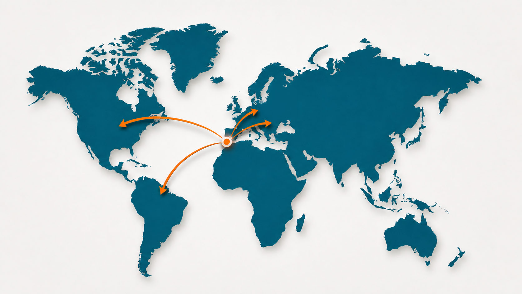 International expansion map for DRONCORE from Spain to other markets
