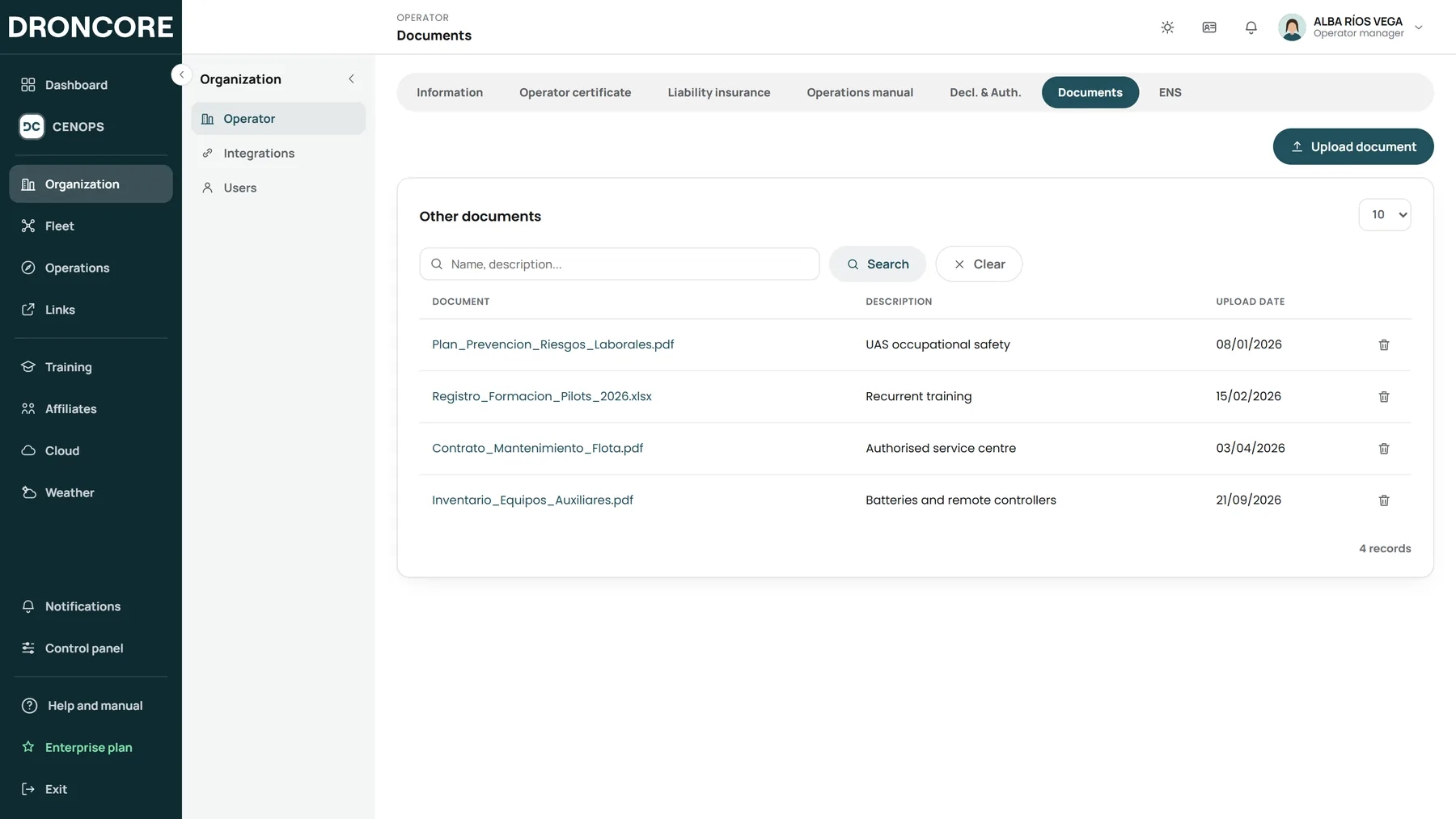 Operator documentation