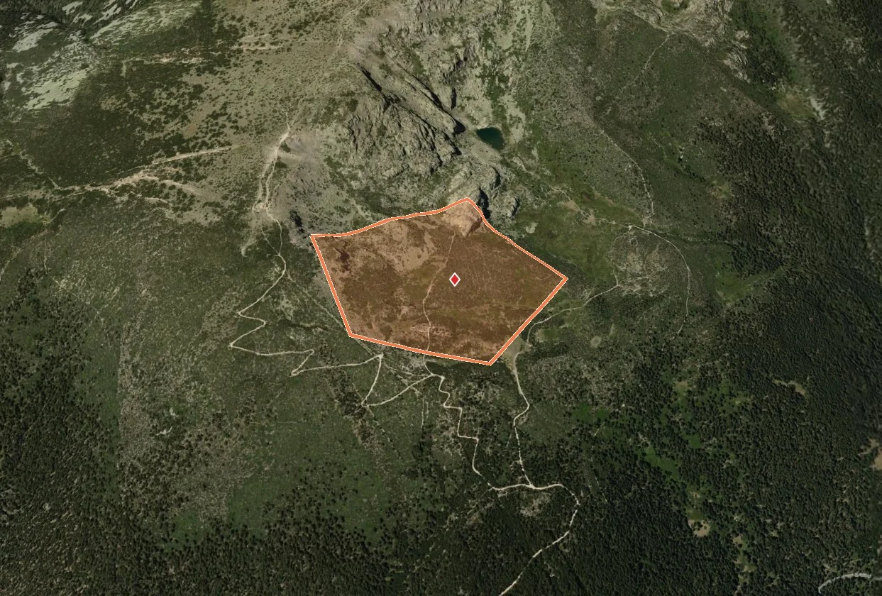 La zona en la pantalla del mando del piloto