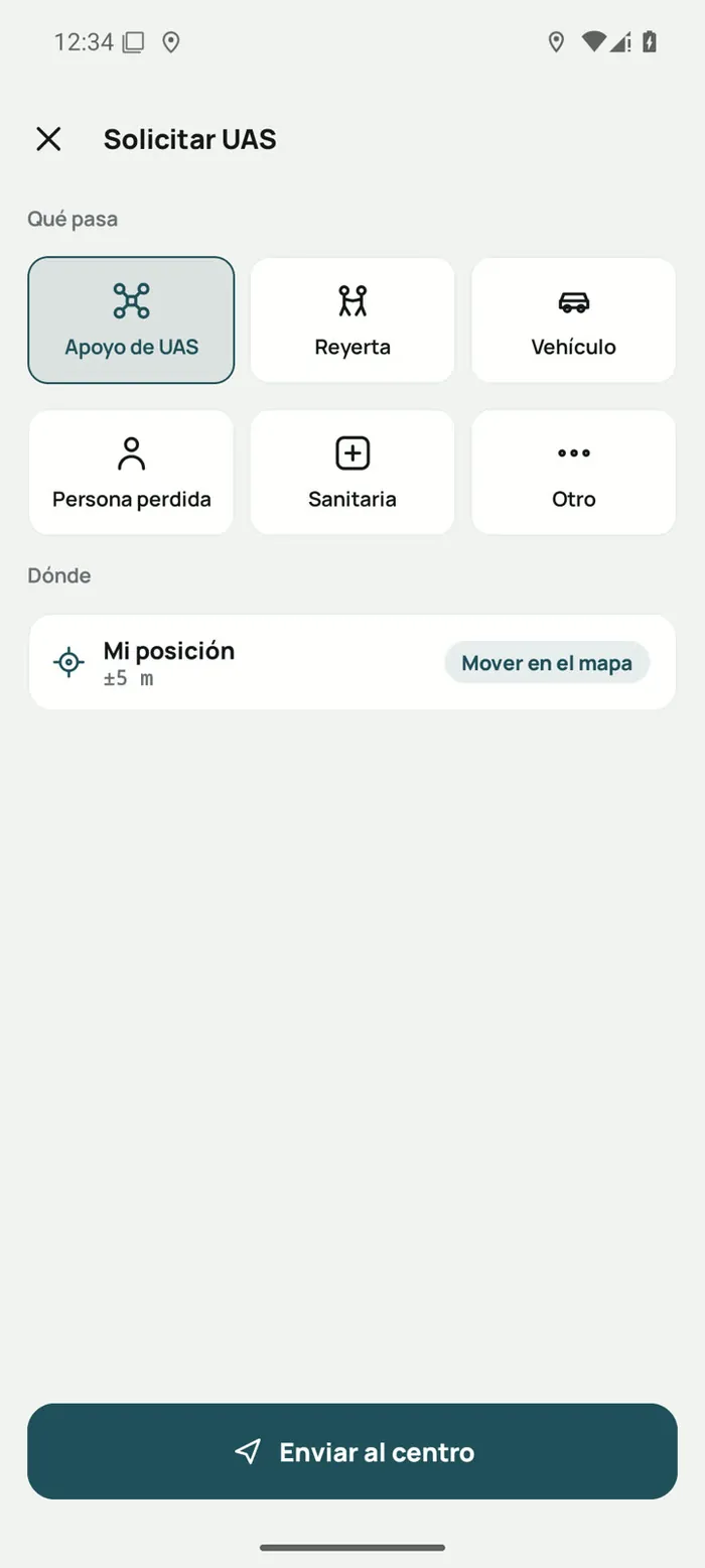 Pedir un UAS o dar un aviso